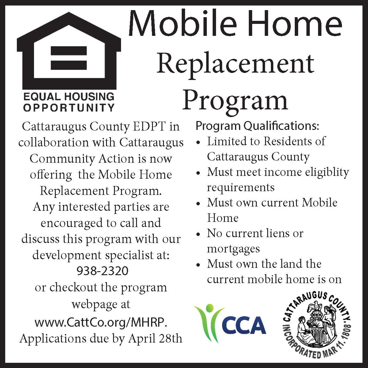Mobile Home Replacement Program ad for 2023