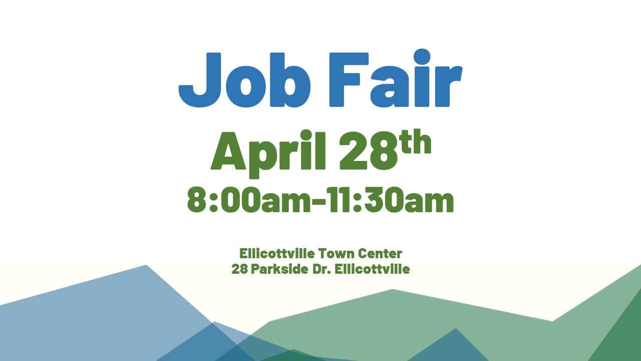 Job Fair April 28, 8-11:30am at Ellicottville Town Center, 28 Parkside Drive, Ellicottville, NY