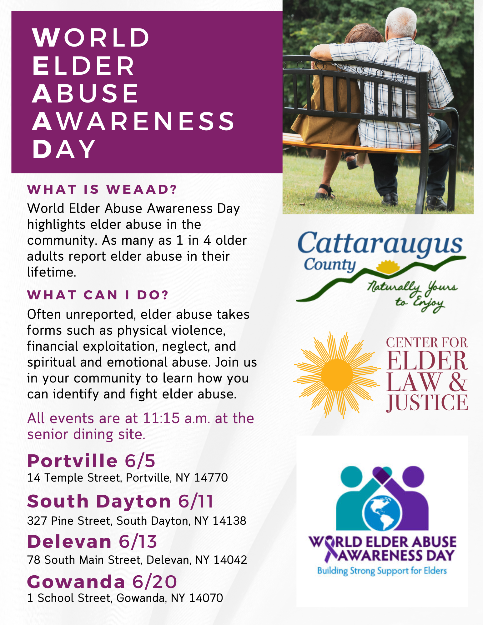 World Elder Abuse Awareness Day flyer